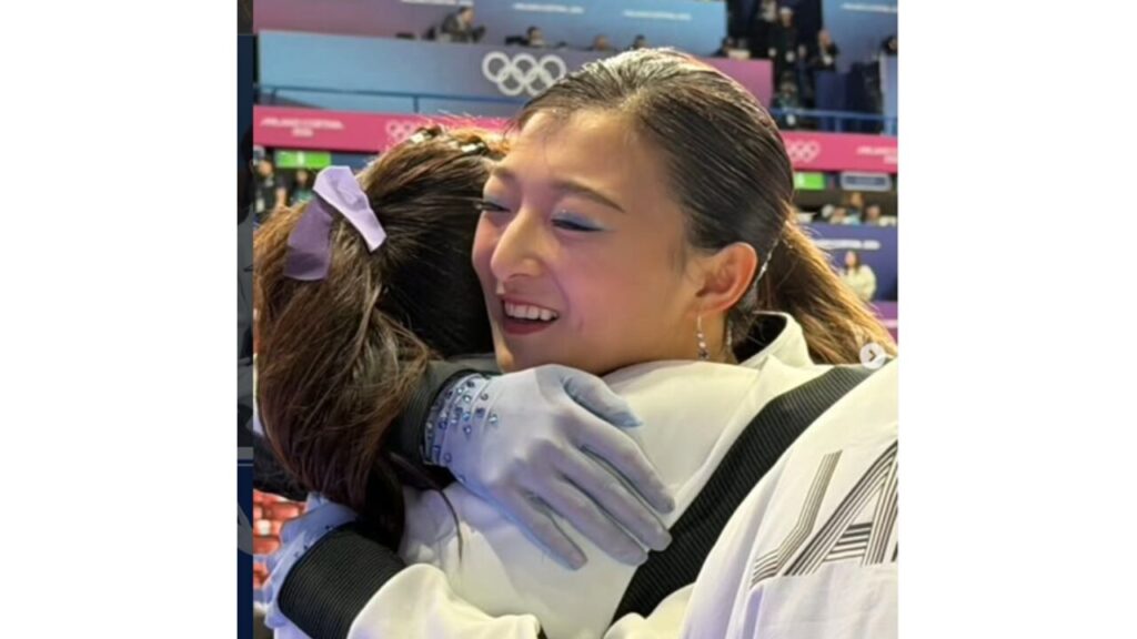 ミラノ・コルティナオリンピック団体女子演技後の坂本花織選手
